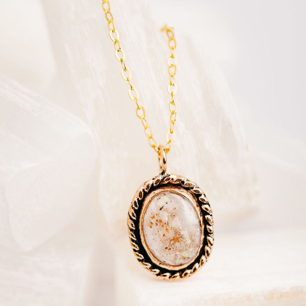 Furever at Peace Oval Necklace- Gold Filled