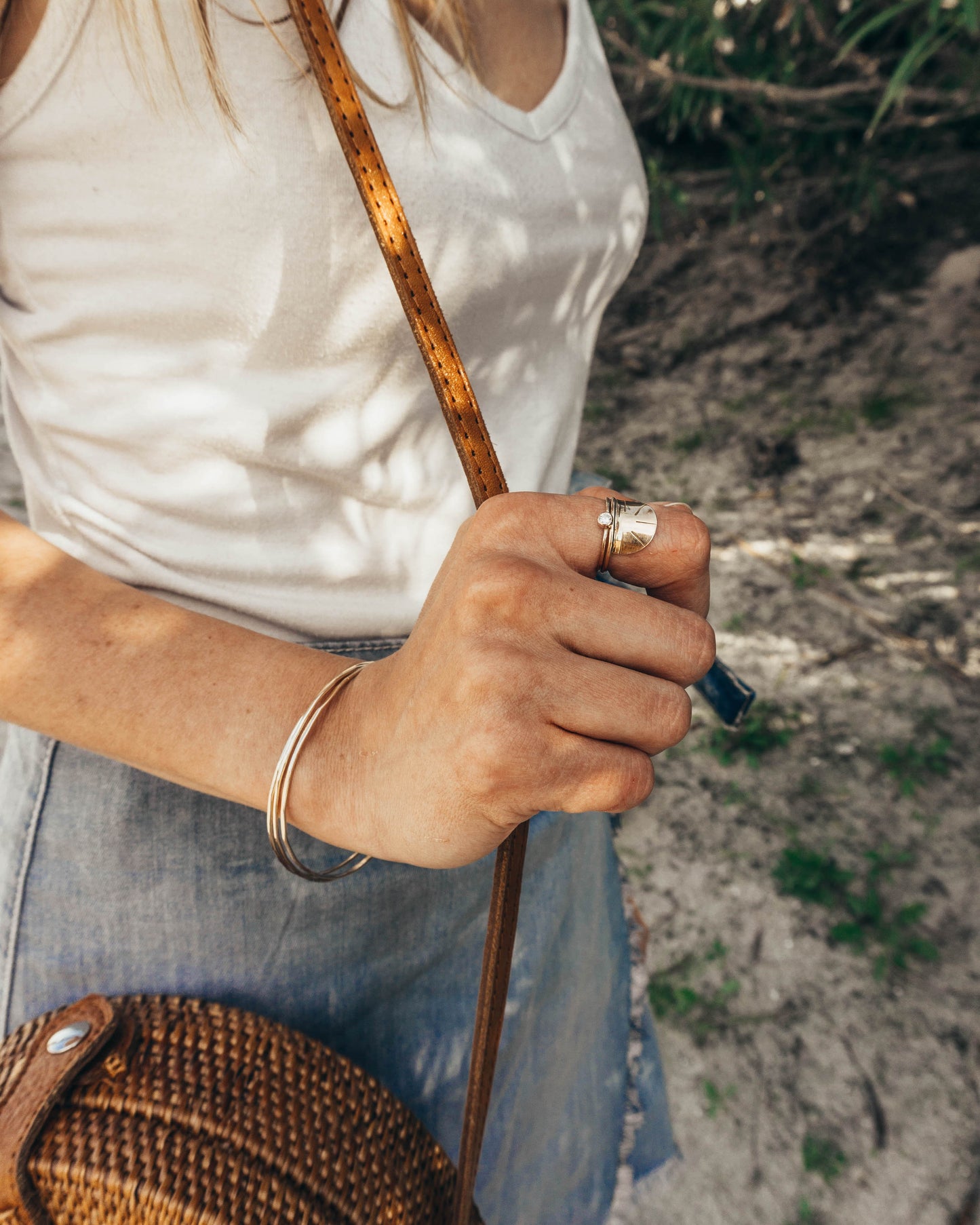 Helix Bangle Hammered Texture