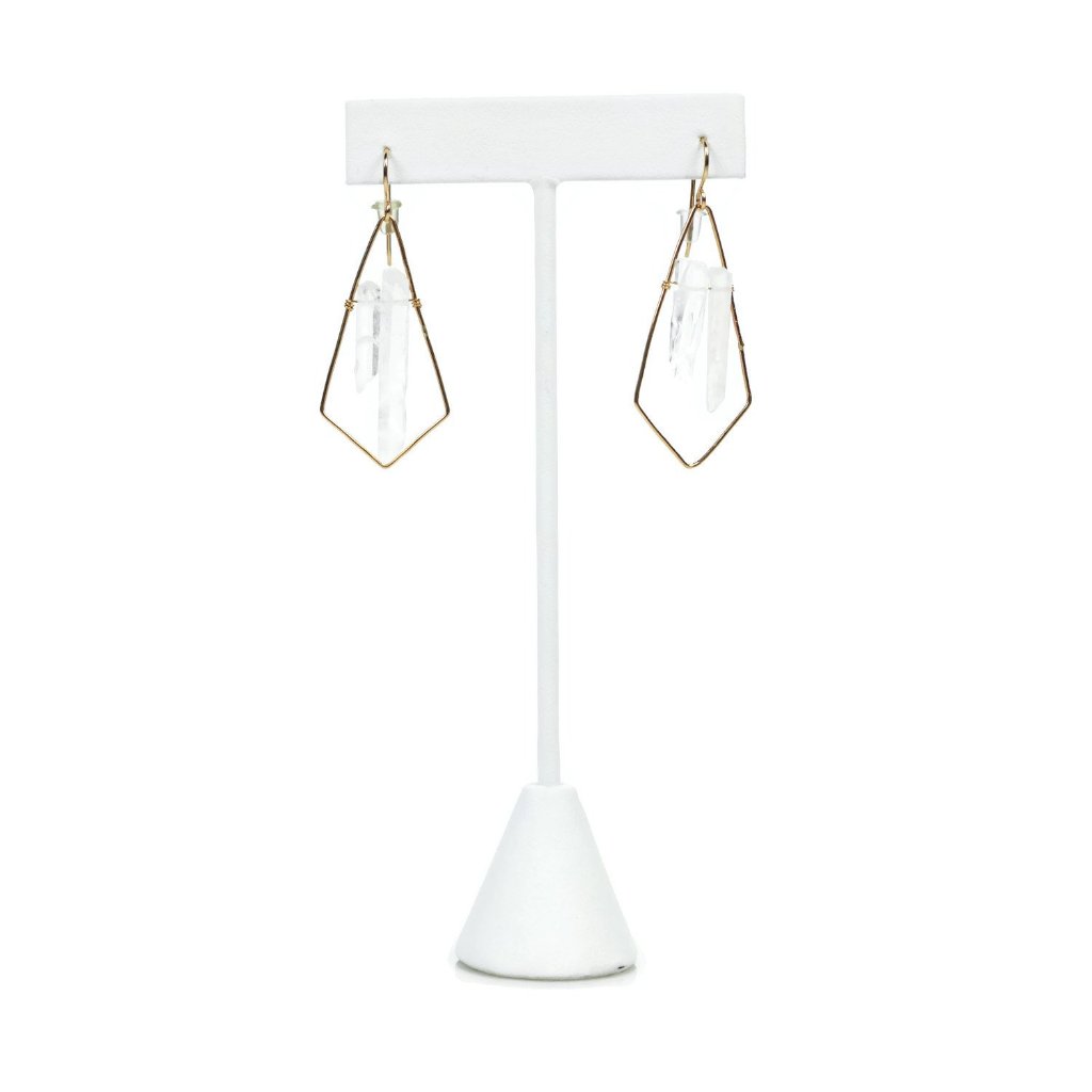 Geometric Crystal Earrings- 14k Gold Filled OR Sterling Silver