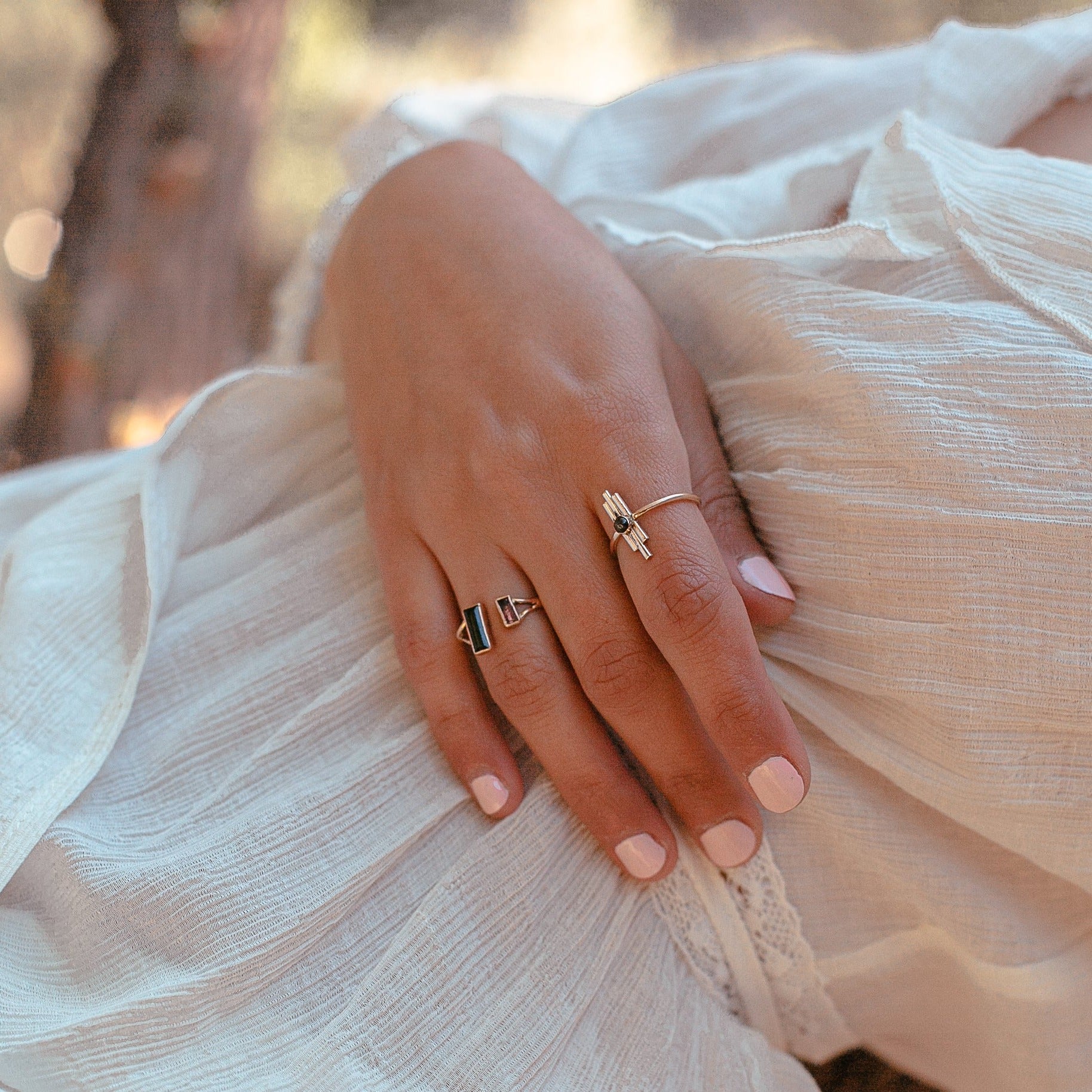 Tourmaline sales baguette ring
