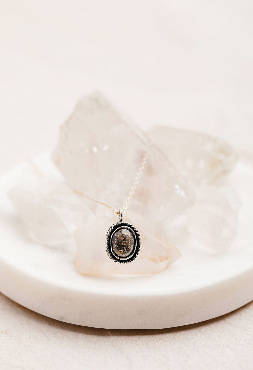 Furever at Peace Oval Necklace- Sterling Silver