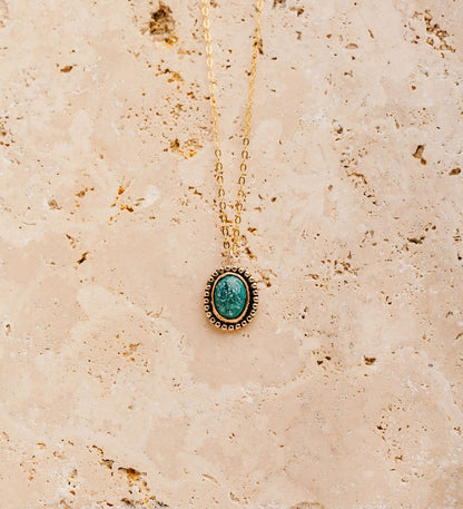 Furever at Peace Oval Necklace Dot Accent