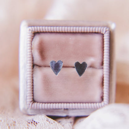 Dainty Heart Posts - Sterling Silver